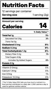 detailed nutrition facts for a serving of stracciatella swirl.
