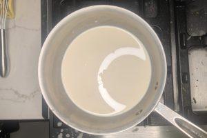 coffee milk in a saucepan.