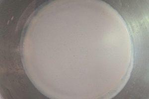 chaider ice cream base in a bowl.
